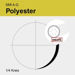 Polyester weiß gefl. USP 6/0 45cm, 2xVSP8,0mm/300µm 