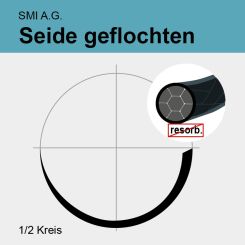 Seide schwarz gefl. USP 2/0 75cm, HR20 