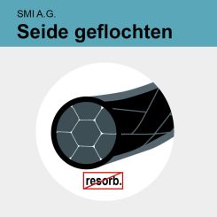 Seide schwarz gefl. USP 1 1,5m 