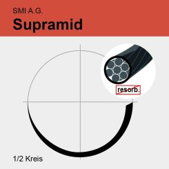 Supramid schwarz pseudomonof. USP 2/0 75cm, HR26 