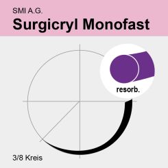 Surgicryl Monofast viol. monof. USP 4/0 75cm, DS16 