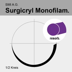Surgicryl Monofilament PDO viol. USP 0 90cm, HR48 