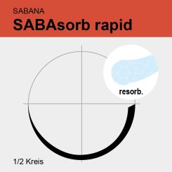 SABAsorb rapid ungef. gefl. USP 2/0 75cm, HR26 