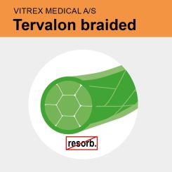 Tervalon green braid. USP 2/0 3m 