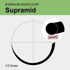 Supramid schwarz monof. USP 5/0 45cm, HS15 