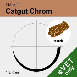 Catgut chrom USP 1 75cm, HR48 