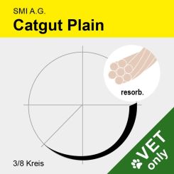 Catgut plain USP 4/0 75cm, DS16 