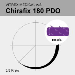 Chirafix 180 PDO barbed monof. viol. USP 3/0 45cm, DS19 