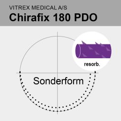Chirafix 180 PDO barbed monof. viol. USP 3/0 23cm, KR22 