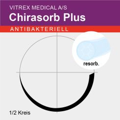 Chirasorb Plus undyed braid. USP 3/0 75cm, HRT22 