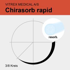 Chirasorb rapid undyed braid. USP 3/0 75cm, DS25 