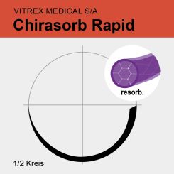 Chirasorb rapid viol. braid. USP 2/0 75cm, HR27 