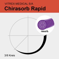 Chirasorb rapid viol. braid. USP 5/0 45cm, DS12 