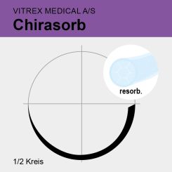 Chirasorb undyed braid. USP 3/0 75cm, HR18 