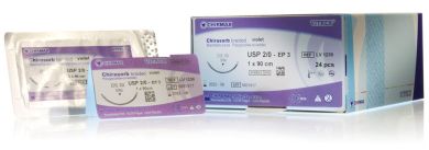 Chirasorb viol. braid. USP 2/0 90cm, DS30 
