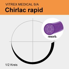 Chirlac rapid viol. braid. USP 4/0 75cm, HR13 