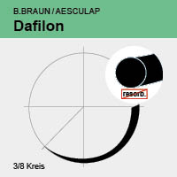 Dafilon schwarz monof. USP 8/0 15cm, DLm6 150µ 