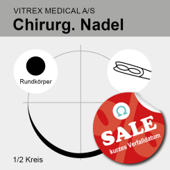 Chir. Nadel 1/2 Kreis Rundkörper HR 13mm N°9, Federöhr 