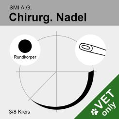 Chir. Nadel 3/8 Kreis Rundkörper DR 45mm N°8, Öhr 