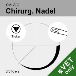 Chir. Nadel 3/8 Kreis Rundkörper Trokarsp. DRT 90mm N°00,Öhr 