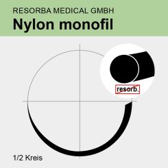 Nylon schwarz monof. USP 4/0 75cm, HRT18 