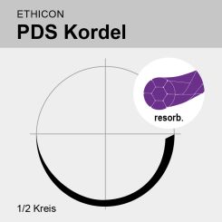 PDS KORDEL VIOL GEFL 1,5 MM, V40, 0,75m 