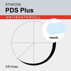 PDS Plus ungef. monof. USP 4/0 45cm, PS2 schw. Nadel 
