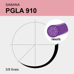SABANA PGLA 910 viol. gefl. USP 3/0 75 cm, DS19 