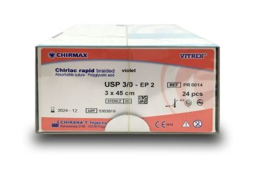 Chirlac rapid viol. braid. USP 3/0 3x45cm 