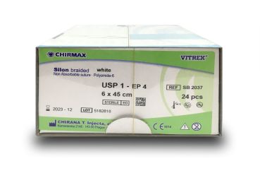 Silon white braid. USP 1 6x45cm 
