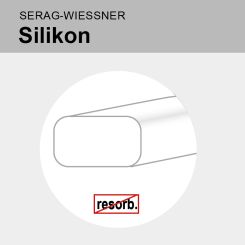 Silikon-Loop weiß 2x45cm, Bandbreite 5 mm 