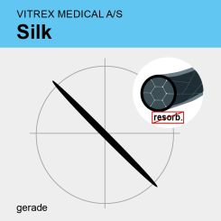 Silk black braid. USP 4/0 75cm, GR20 