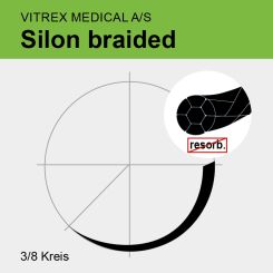 Silon black braid. USP 2/0 75cm, DS25 