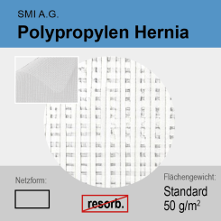 Polypropylen Hernia Netz weiß  5 x 10 cm Standard 50g/m² 