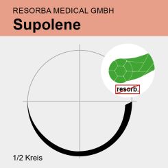 Supolene grün gefl. USP 3/0 45cm, HS18 