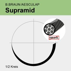Supramid schwarz pseudomonof. USP 4/0 75cm, HR17 