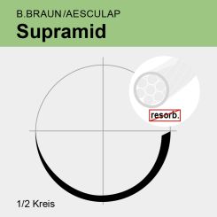 Supramid weiß pseudomonof. USP 3/0 45cm, HS21 