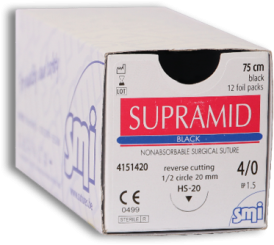 Supramid schwarz pseudomonof. USP 4/0 75cm, HS20 
