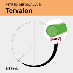 Tervalon green braid. USP 0 75cm, DS30 