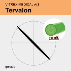 Tervalon green braid. USP 2/0 45cm, GR20 