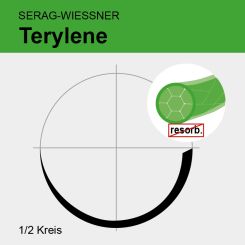 Terylene grün gefl. USP 1 75cm, HS30 