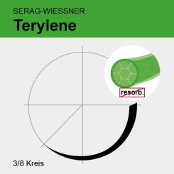 Terylene grün gefl. USP 2 1m, DS45 