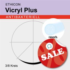 Vicryl Plus ungef. gefl. USP 3/0 45cm, PS2 schw. Nadel 