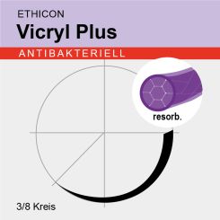 Vicryl Plus viol. gefl. USP 3/0 75cm, BB Plus 