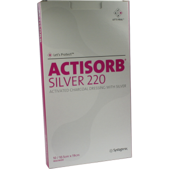 Actisorb 220 Silver 10,5x19 cm steril Kompressen 