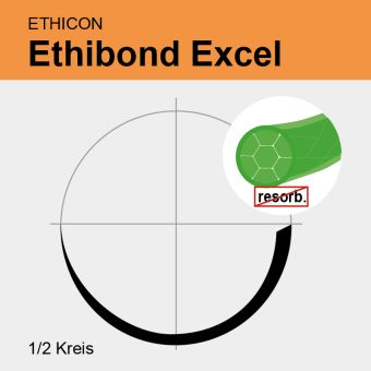 Ethibond Excel grün gefl. Endo-Sut.-S. USP 2/0 1,1m, EN3 