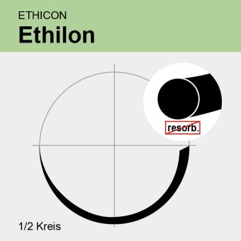 Ethilon schwarz monof. USP 10/0 30cm, 2xCS160-6 