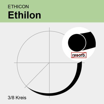 Ethilon schwarz monof. USP 9/0 15cm, CS35C 