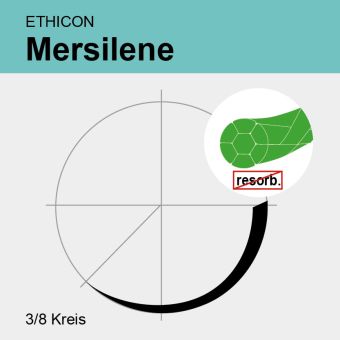 Mersilene grün gefl. USP 0 75cm, FSLX 