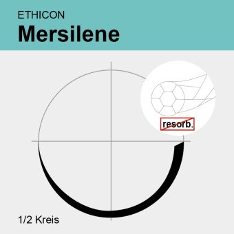Mersilene weiß gefl. USP 5/0 45cm, 2xS22 